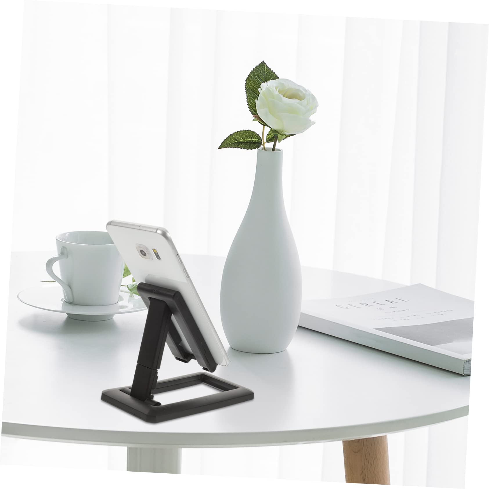 Angoily 6-Pack Adjustable Plastic Phone Stand - Foldable & Telescopic Phone Holder for Desk, Table, Watching Videos & Hands-Free Calling