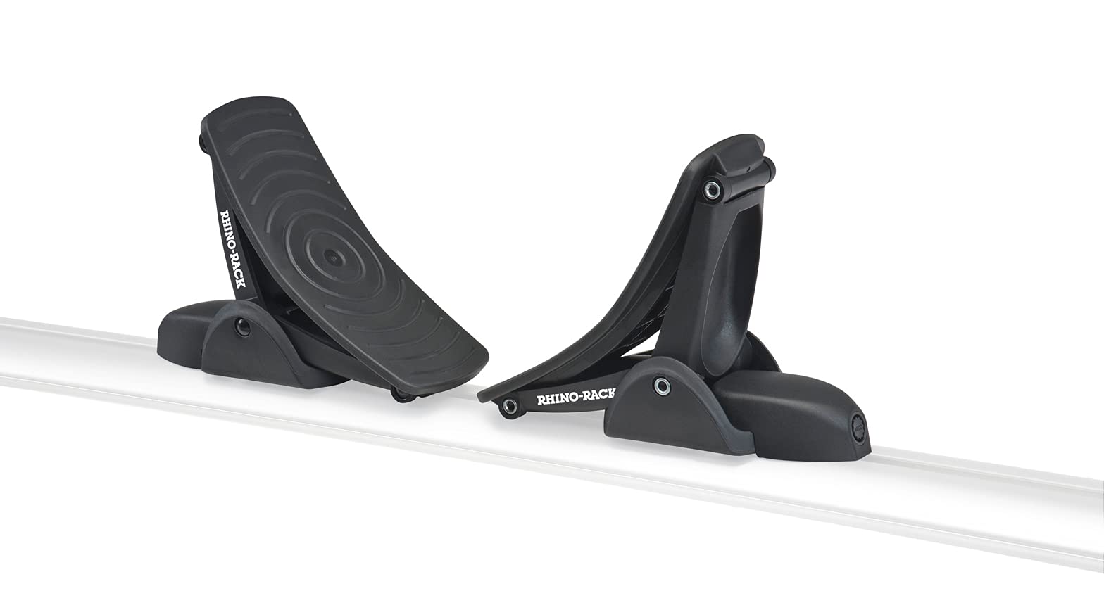 Rhino Rack Nautic 580 Series Kayak and Canoe Roof Rack Carrier - Includes 2 Tie Down Straps & 2 Rapid Straps with Buckle Protector - Perfect for Outdoor Adventures, Water Sports, and Secure Transport