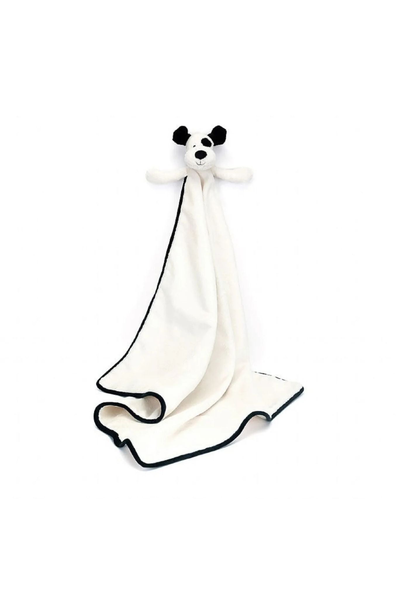 Jellycat Bashful Black & Cream Puppy Plush Blanket - Ultra Soft Cuddly Security Blanket for Babies & Toddlers | Perfect for Nursery, Stroller, Travel & Bedtime Comfort