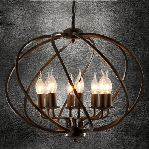 Vintage Industrial Adjustable Wrought Iron Pendant Light - 22