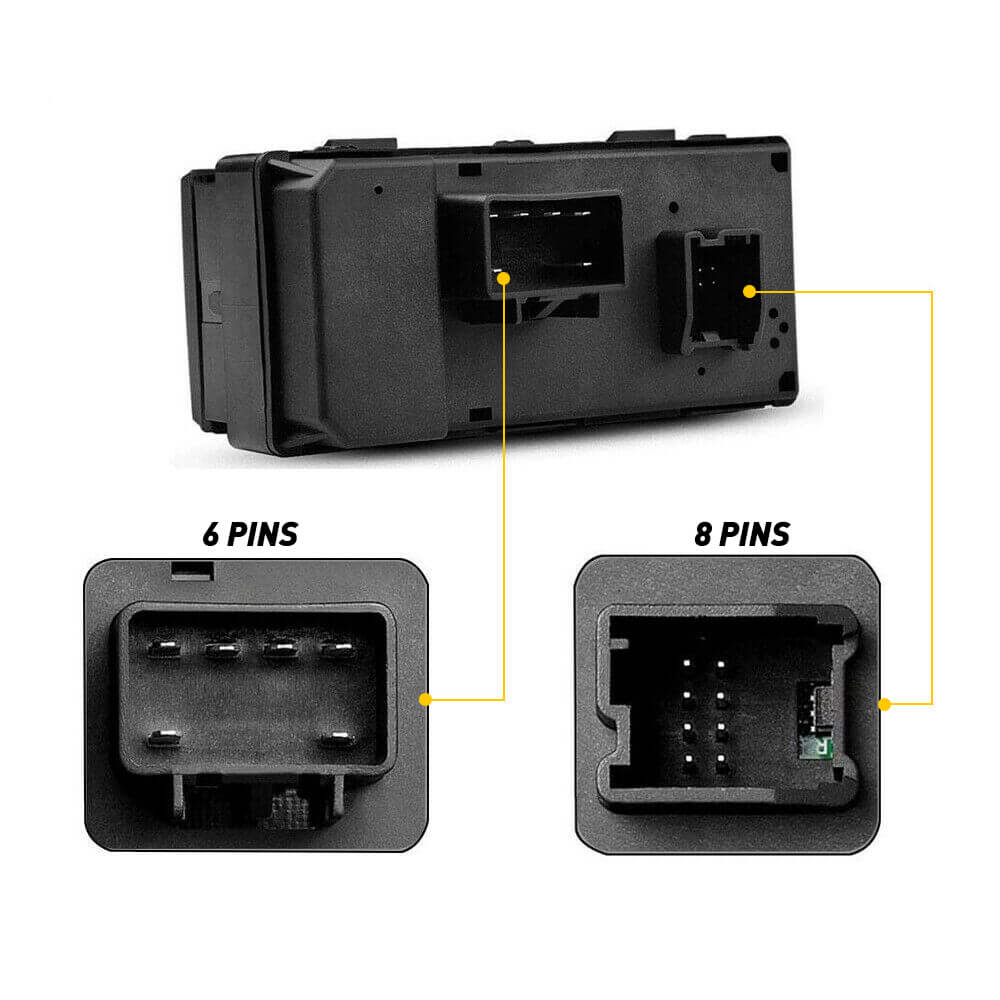 Master Power Window Switch Compatible with Chevy GMC Buick - 6+8 Pins - Perfect for Car Window Repair & Replacement