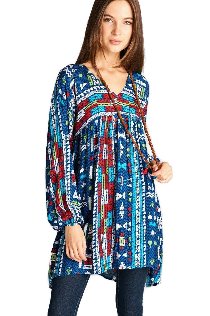 Velzera Women's Bohemian Mini Dress - Geometric Print Summer Sundress for Beach, Vacation & Party | Flowy Short Sleeve Casual Dress