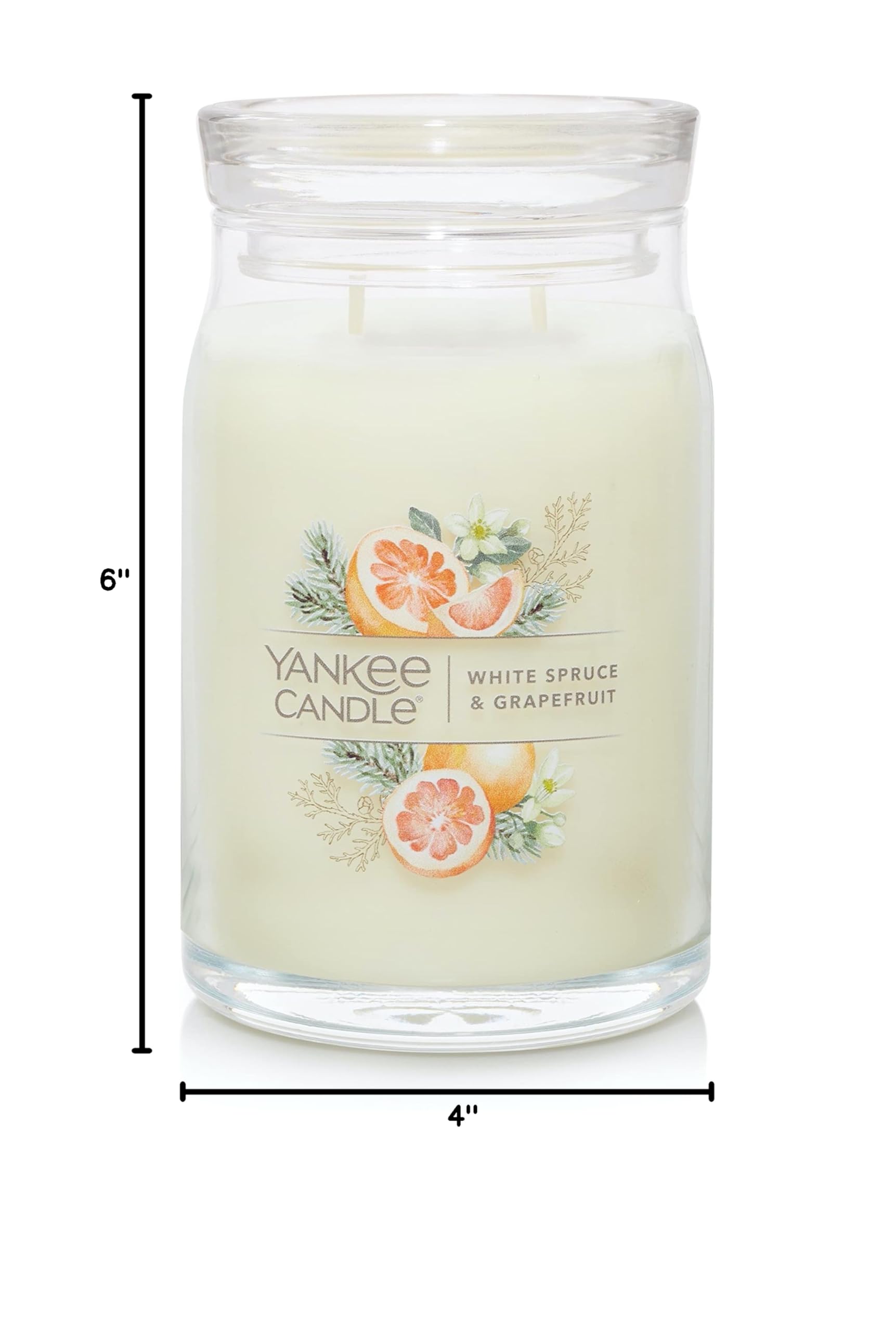 Yankee Candle White Spruce & Grapefruit Scented Large Jar Candle - 20oz 2-Wick Holiday Candle with 60+ Hours Burn Time | Perfect for Christmas Decor, Home Fragrance & Cozy Winter Evenings