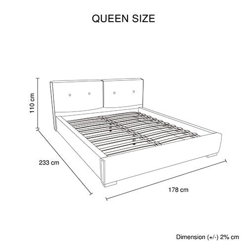 Estella Queen Upholstered Bed Frame with Button Tufted Headboard - Grey Upholstery Platform Bed - Perfect for Master Bedroom, Guest Room & Apartment Decor