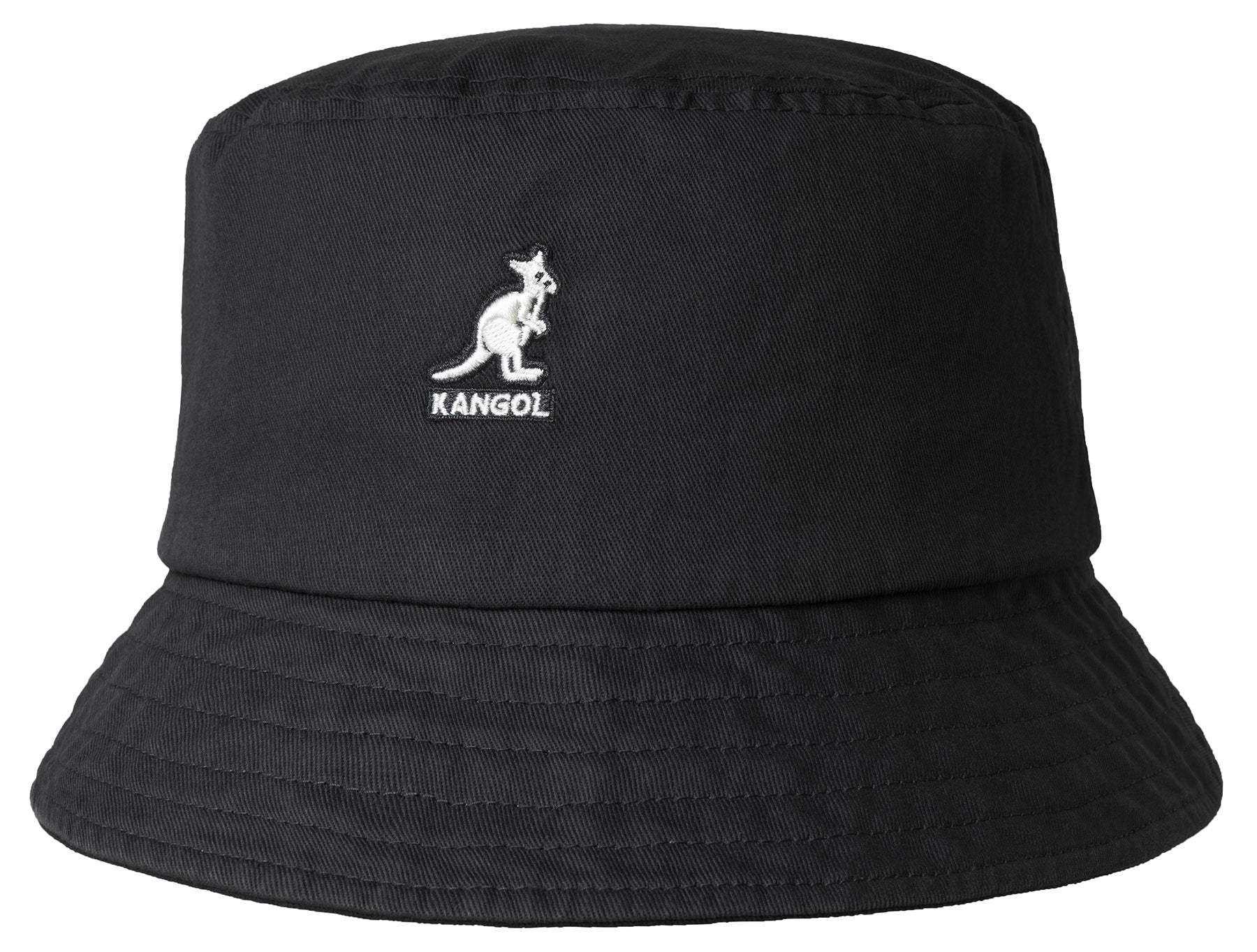 Kangol Washed Bucket Hat for Men & Women - Classic Cotton Summer Sun Hat in Black | Outdoor, Beach, Hiking & Casual Wear