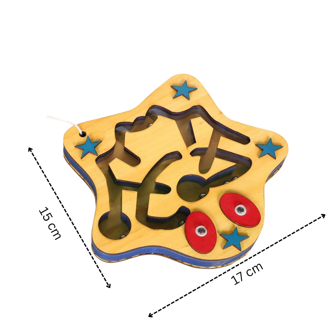 Technybirds Wooden Starfish Maze Puzzle, Abacus & Badge Set | Montessori Educational Toys for Kids | Develop Counting, Problem-Solving & Fine Motor Skills | Perfect for Classroom Learning & Homeschool Activities