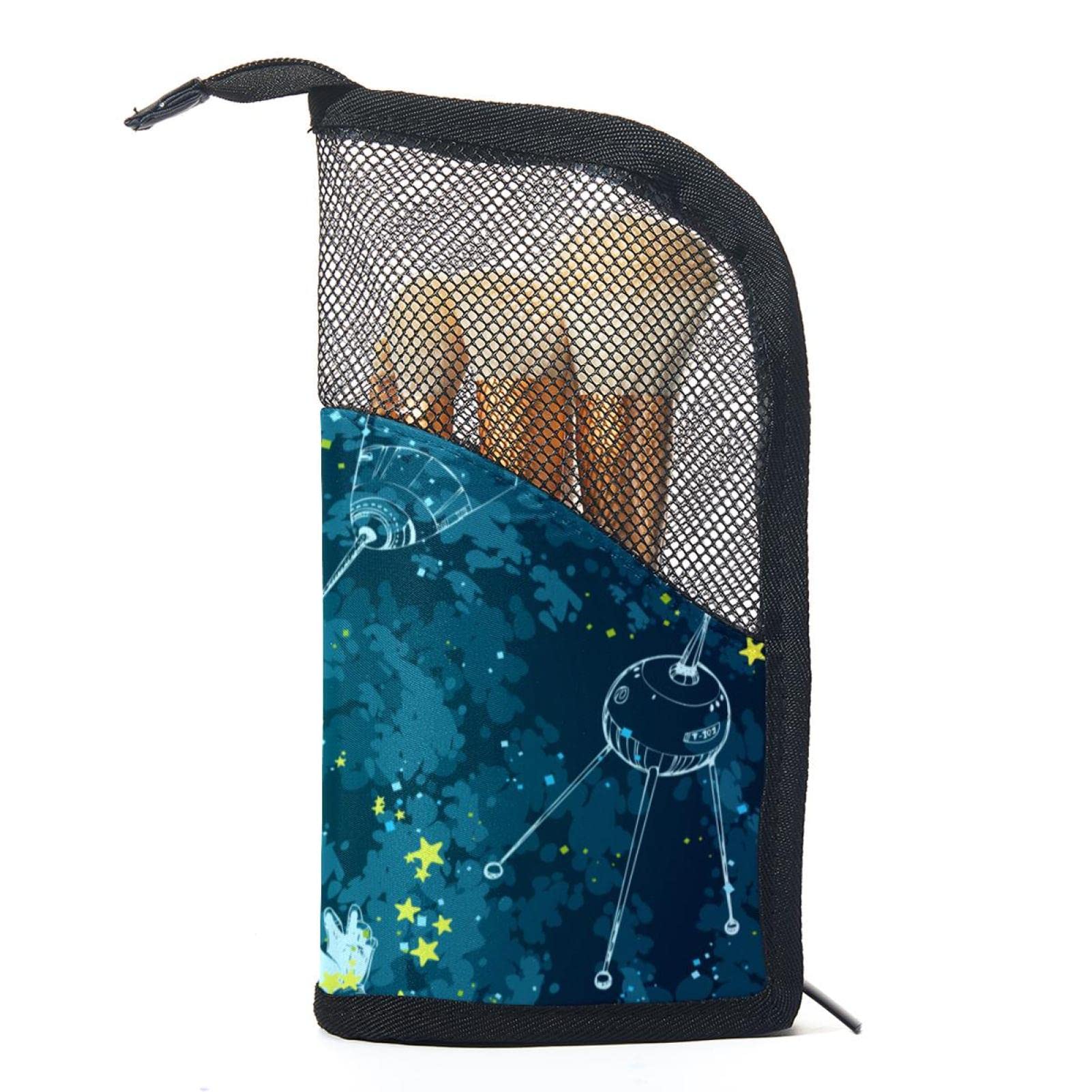 12-Piece Fantasy Universe Space Themed Makeup Brush Organizer Bag - Portable Travel Makeup Brush Holder Case for Professional Artists & Beginners (Perfect for Travel, Home Use & Salon Storage)