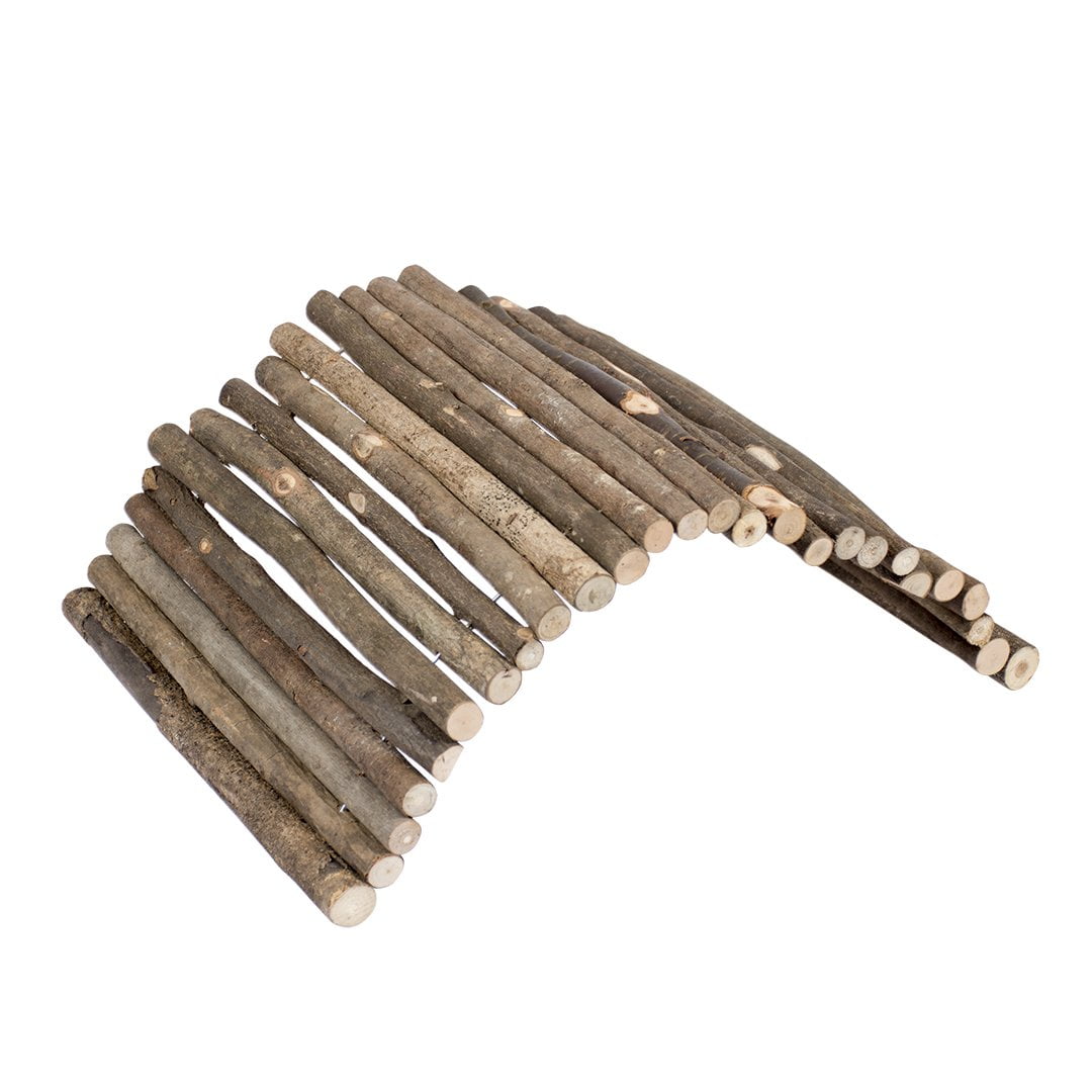 DUVO PLUS Expandable Wooden Bendy Bridge for Small Pets - Hamster, Gerbil, Rat Habitat Accessory - Perfect for Cages, Tunnels & Play Areas