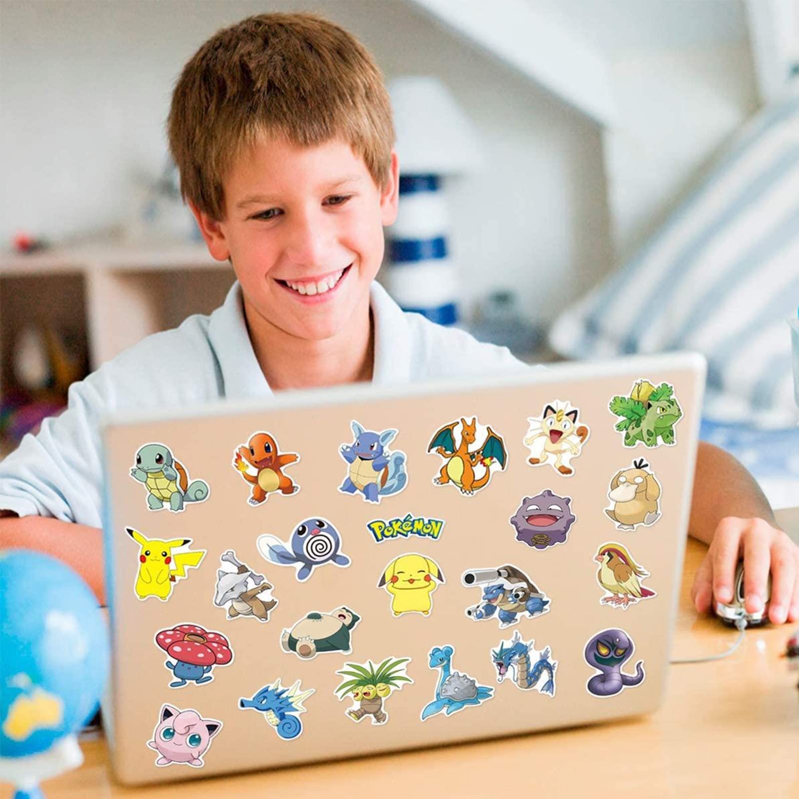 200Pcs Cute Anime Cartoon Poke Stickers - Vinyl Waterproof Decals for Laptops, Computers, Luggage & Water Bottles - Perfect for Teens & Adults Scrapbooking, DIY Crafts & Gift Wrapping