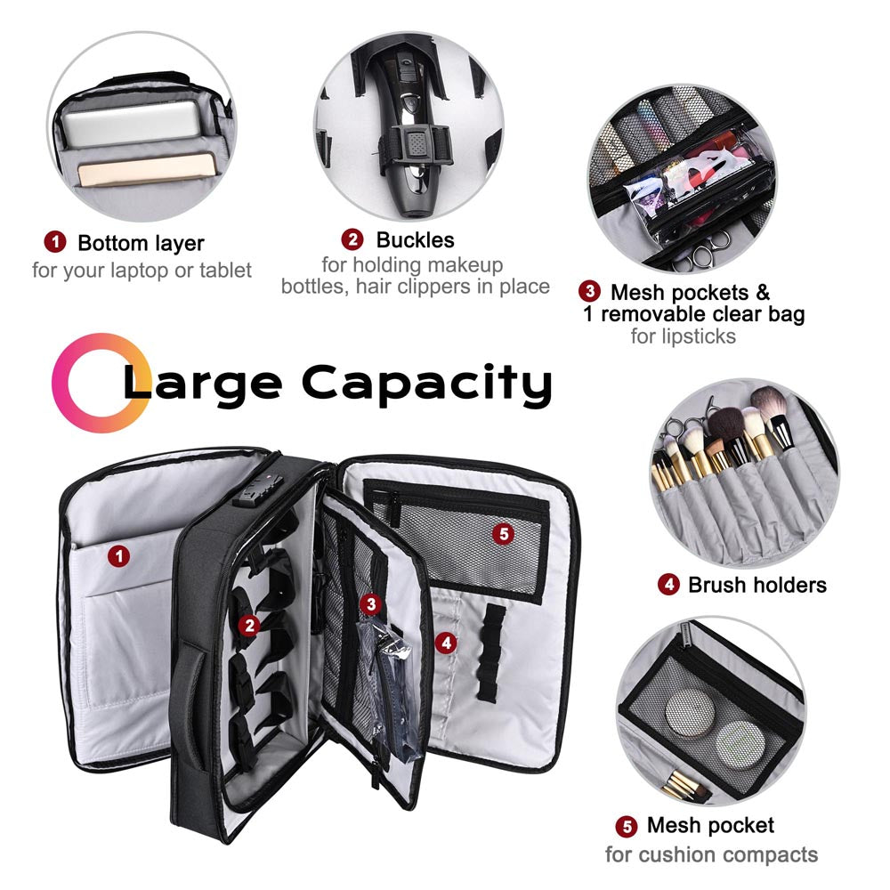 Professional Hairstylist Backpack for Barbers & Makeup Artists - TSA Approved Lock - Perfect for Travel, Salon & On-the-Go Styling