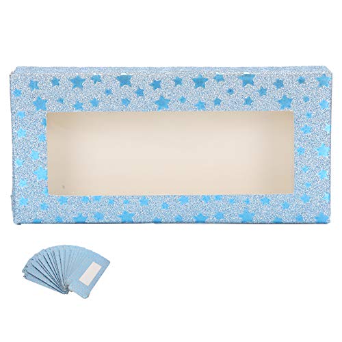 20Pcs Blue Stars Eyelash Packaging Box - Paper Lash Storage Organizer & Display Holder for Makeup Artists and Women | Perfect for Salon, Beauty Shop, and Home Makeup Organization