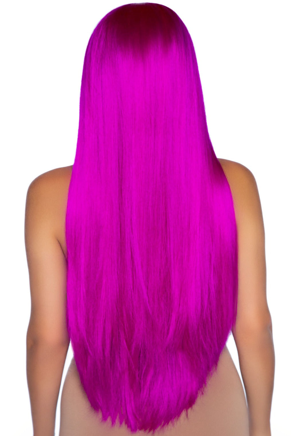 Long Straight Raspberry Red Synthetic Hair Wig for Women - Perfect for Cosplay, Halloween, and Daily Fashion Styling