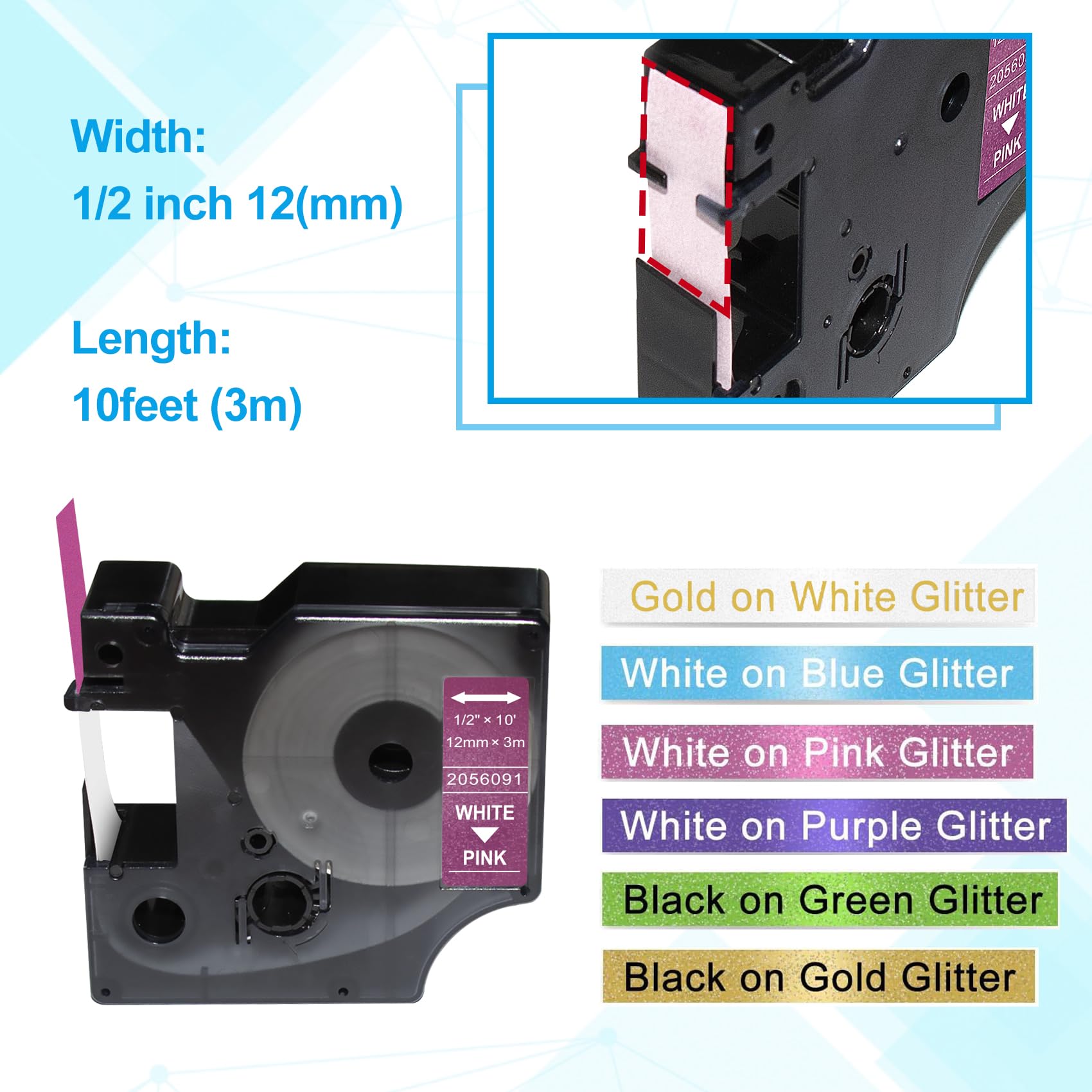 DYMO COLORPOP Compatible Label Tape Refills - 12mm (0.47