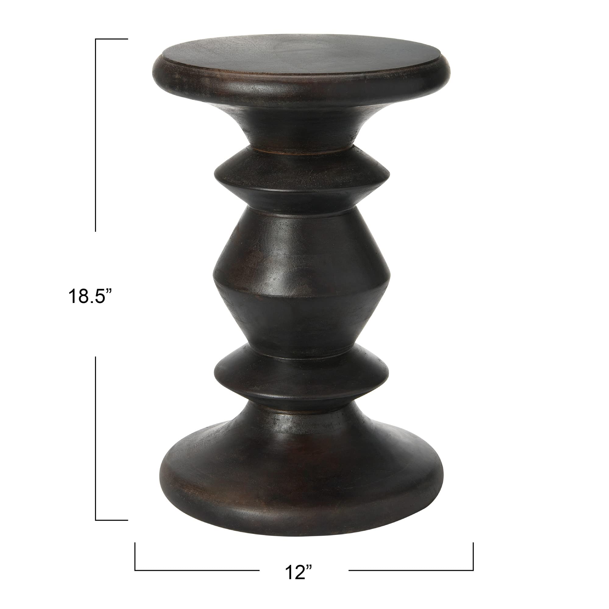 Creative Co-Op The Berns Mid-Century Modern Solid Mango Wood Table - Flat Top End Table, Stool or Nightstand - Perfect for Living Room, Bedroom & Office Decor