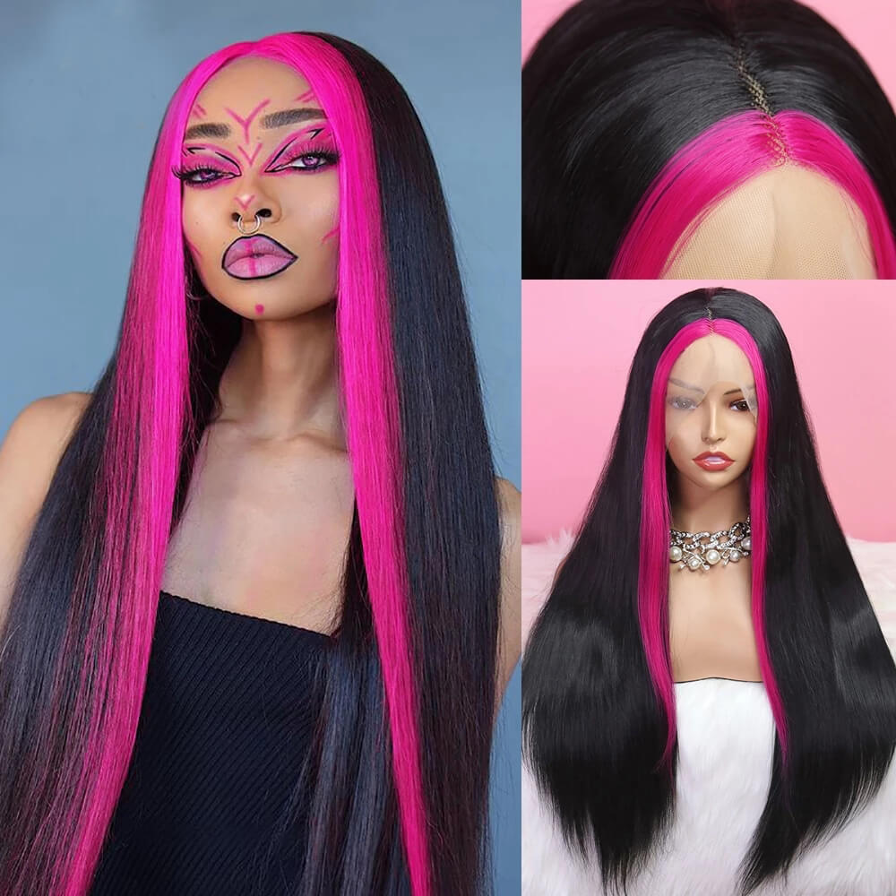 #1B Straight With Rose Highlight
