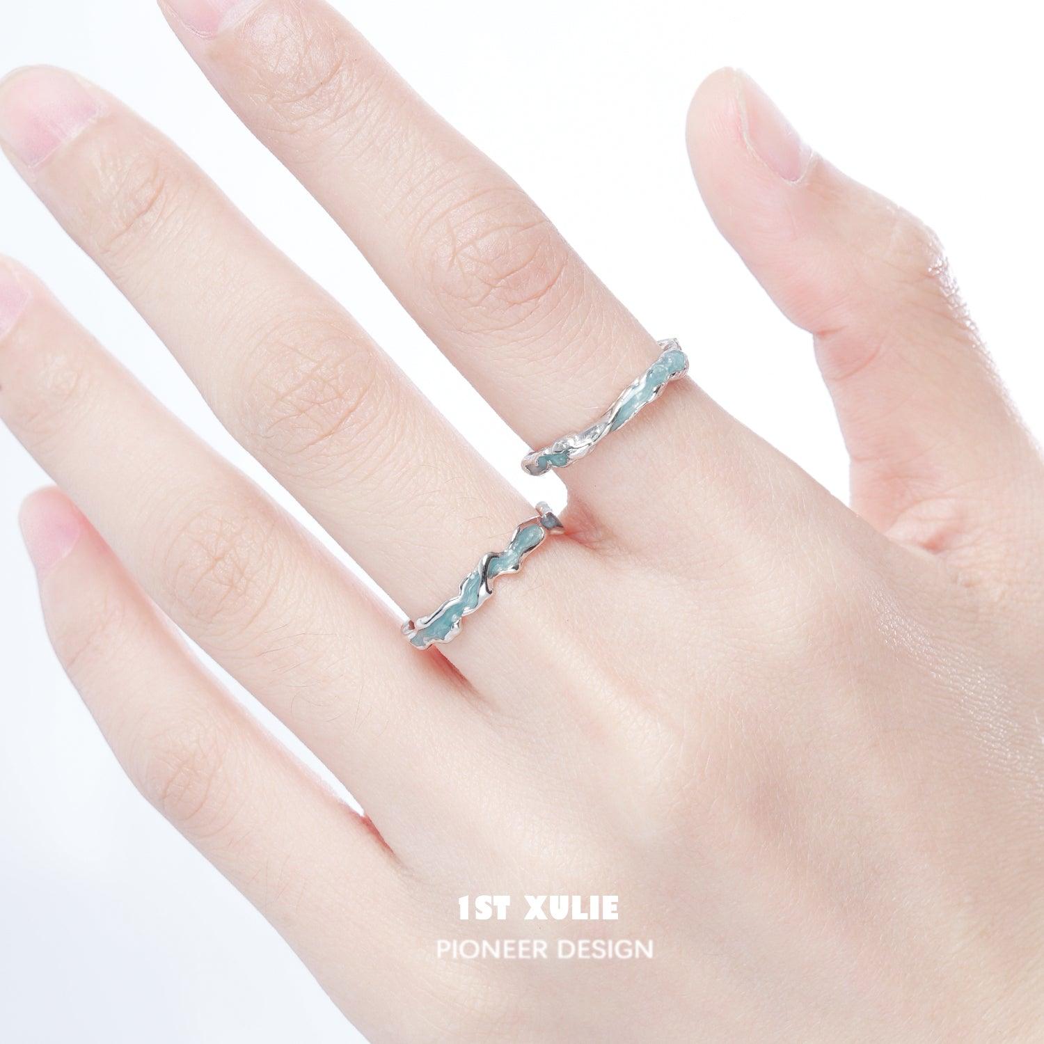 Sterling Silver Wave Adjustable Opening Ring for Women - Handmade Ocean Inspired Jewelry - Perfect for Beach Vacations, Weddings & Everyday Wear
