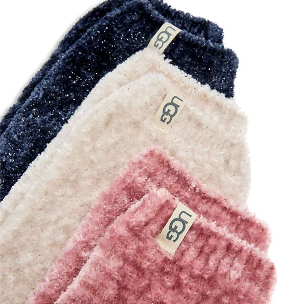 Leda Sparkle Cozy Crew Socks 3 Pack - Soft Warm Winter Socks for Women - Perfect for Home, Office & Outdoor Activities