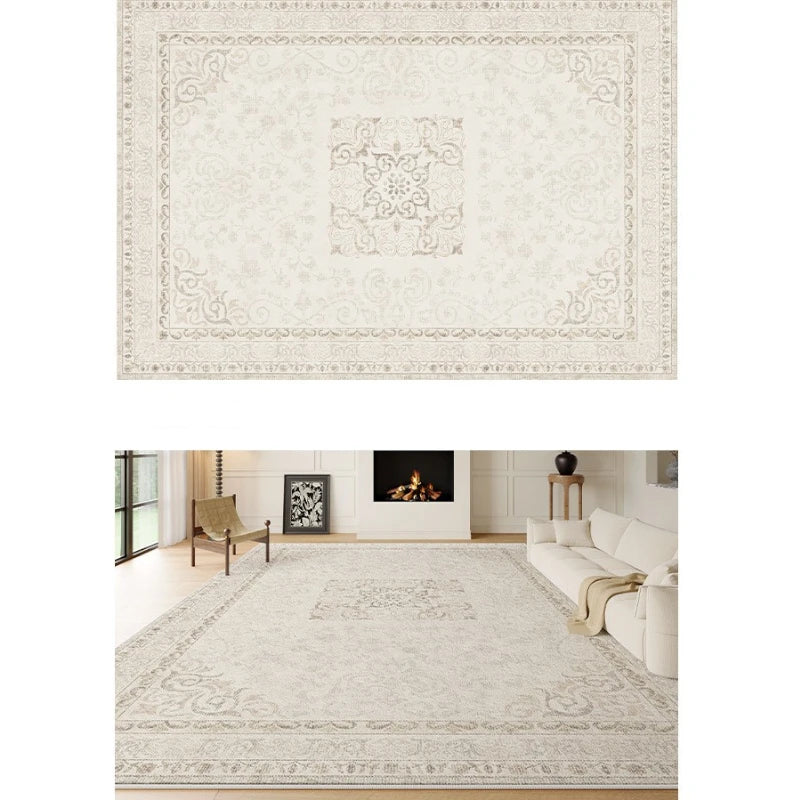 Adley Persian Faux Wool Waterproof Area Rug - Non-Slip Soft Living Room Rug for Bedroom, Dining Room, and Home Decor