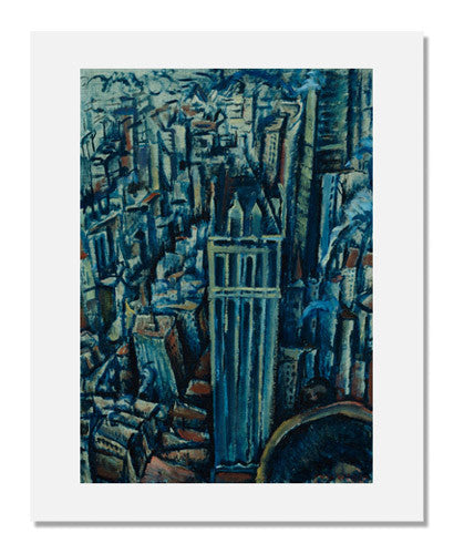Max Weber New York Liberty Tower Art Print - Vintage Singer Building Skyline Wall Decor for Home & Office