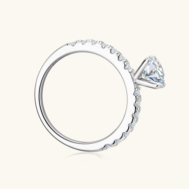 Sweet Love Premium Moissanite Pavé Wedding Ring - 14K White Gold Bridal Band for Women, Elegant Engagement & Anniversary Jewelry Gift - Perfect for Proposals, Weddings & Special Occasions