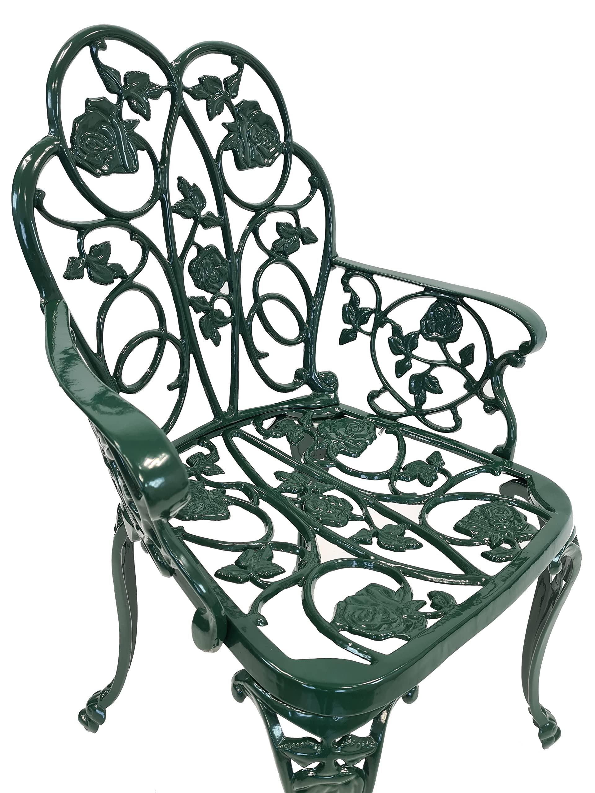**ABC HOME Vintage Style Aluminum Cast Garden Chair - Outdoor Patio, Balcony, and Terrace Seating for Relaxing**
