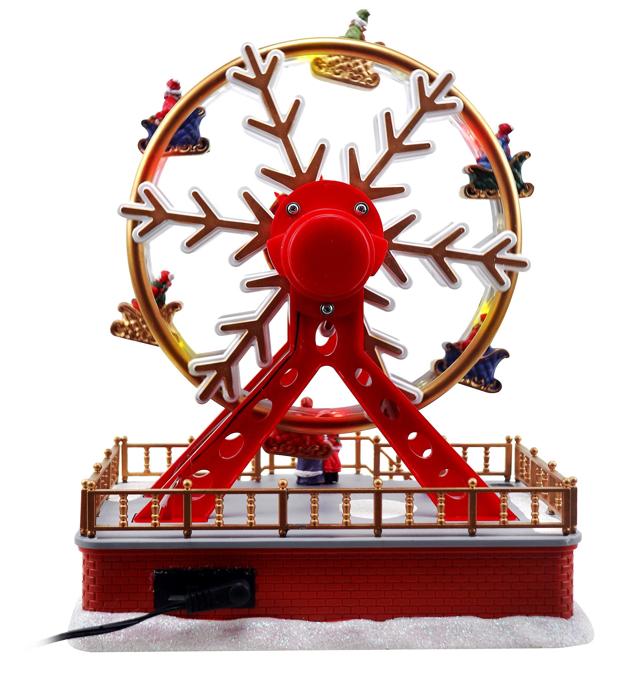 Animated Pre-lit Musical Christmas Ferris Wheel Village - 11