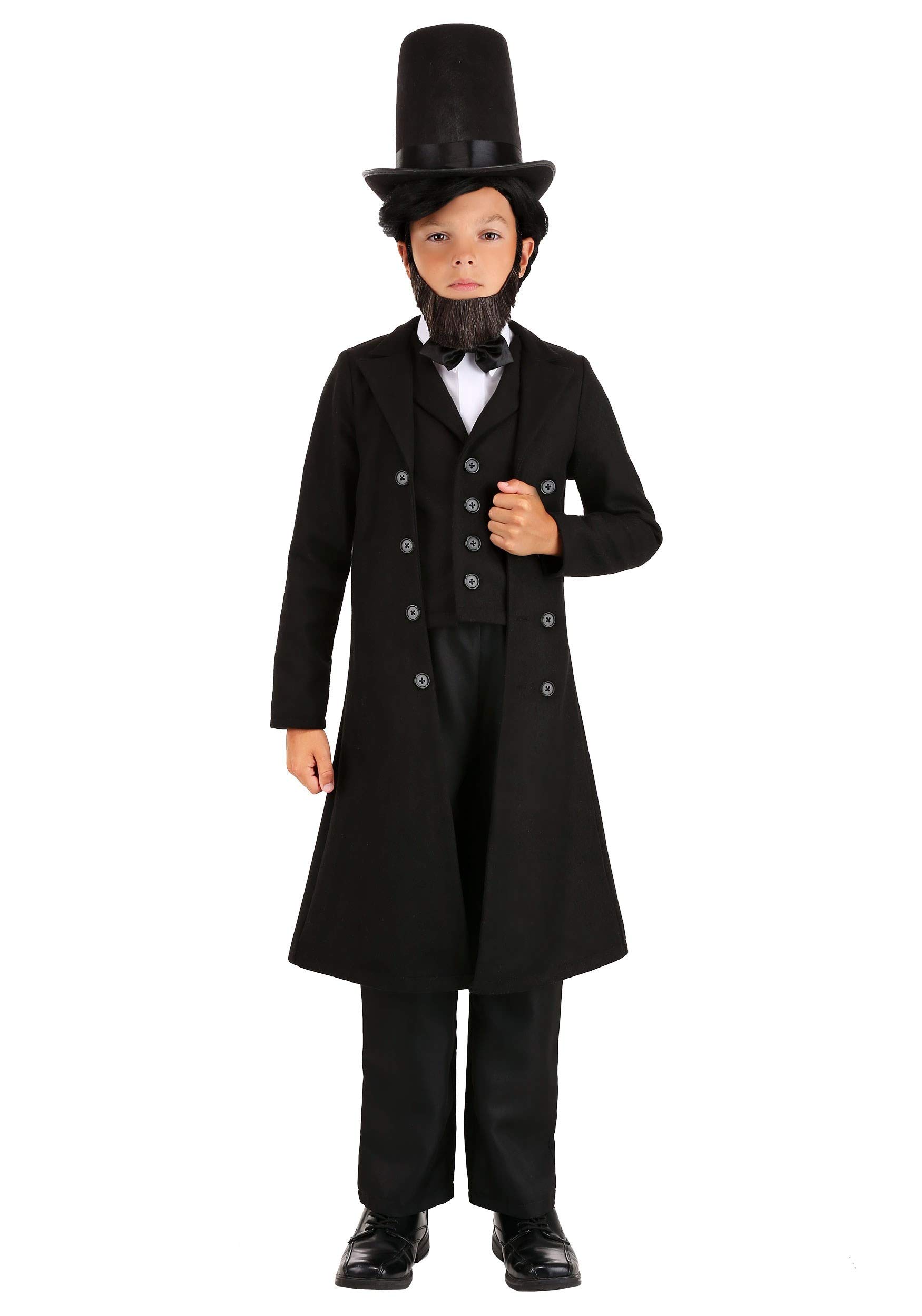 Kids President Abraham Lincoln Costume - Historical Dress Up for School Plays, Halloween & Role Play