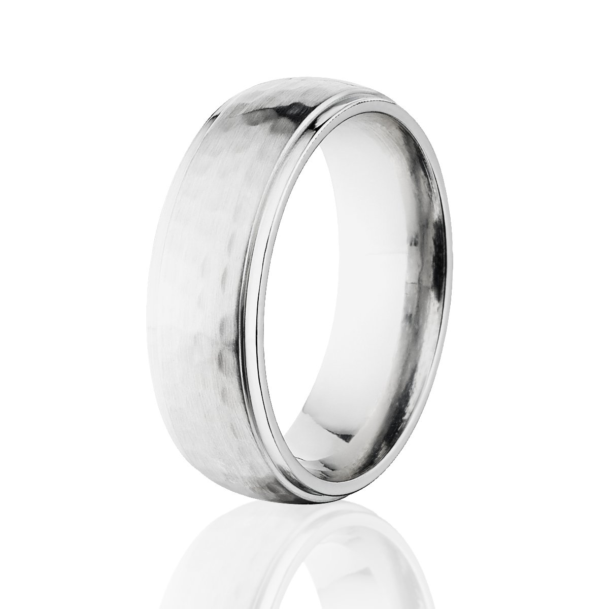 7mm Hammered Cobalt Wedding Band for Men & Women - Durable USA Made Cobalt Ring - Perfect for Anniversaries, Engagements & Everyday Wear