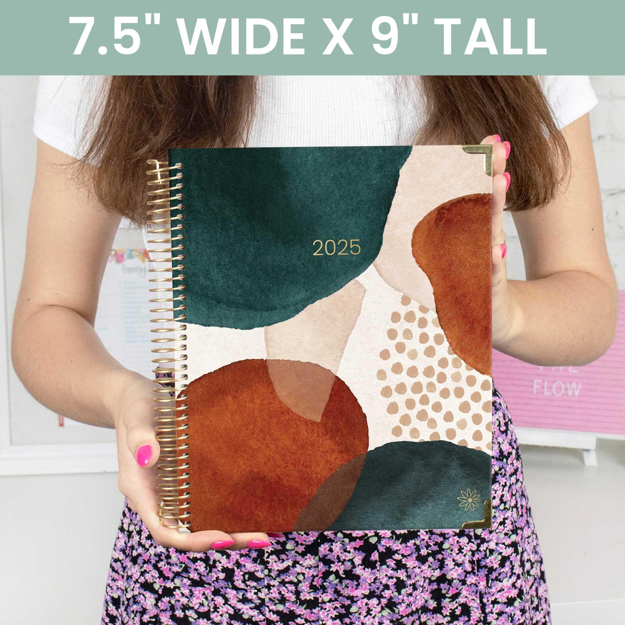 Bloom 2025 Daily Planner - Hardcover Goal & Vision Calendar (Jan-Dec 2025) with Monthly/Weekly Views - 7.5
