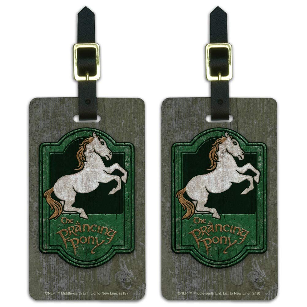 The Lord of The Rings Prancing Pony Luggage ID Tags - Set of 2 Travel Accessories for Suitcases, Backpacks & Bags - Perfect for LOTR Fans & Travel Enthusiasts