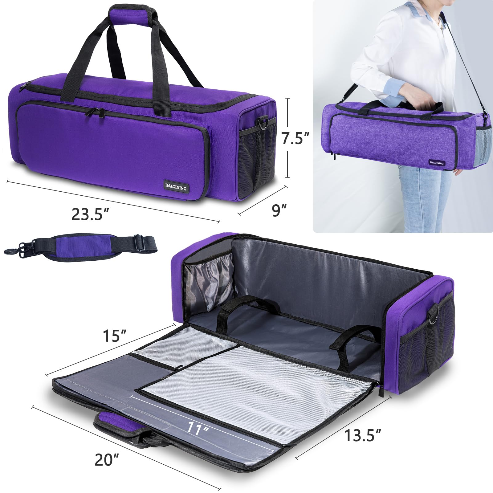 Premium Carrying Case Bag for Cricut Maker, Maker 3, Explore Air 2 & Explore 3 - Spacious Storage Organizer for Cricut Machines & Accessories - Perfect for Crafting, Travel & Home Organization