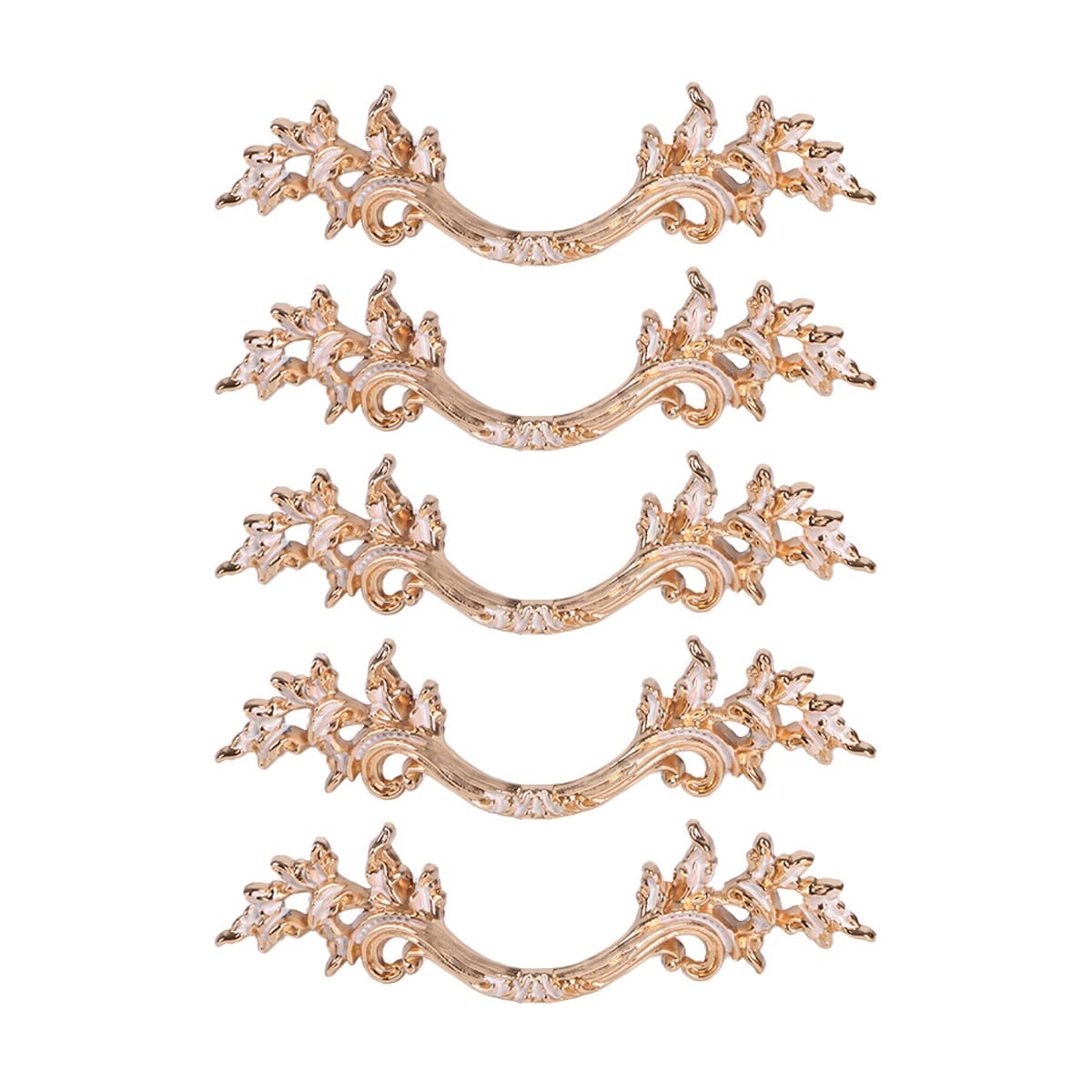 5-Pack Antique Rose Gold Dresser Handles - Vintage Farmhouse Cabinet Pulls & Knobs for Kitchen, Dresser, Drawers - 2.5