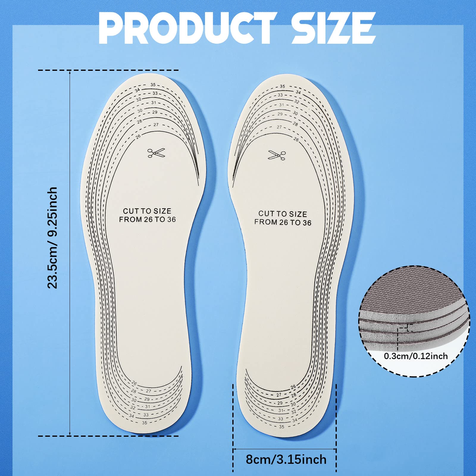 **Eurzom 2 Pairs Kids Shoe Insoles - Memory Foam Inserts for Children, Washable & Breathable Latex, Soft Toddler & Women's Shoe Filler - Gray (Perfect for Spring & Summer Comfort, School & Playtime)**