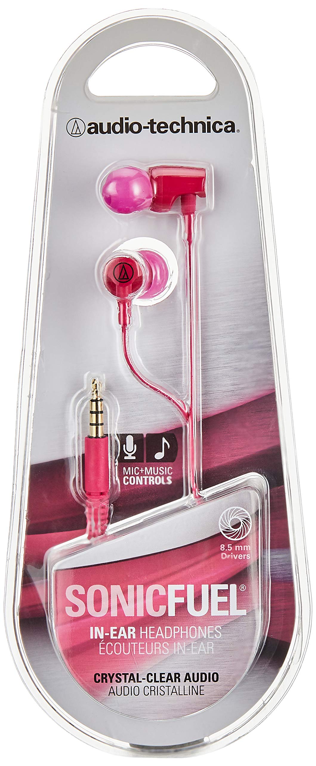 Audio-Technica ATH-CLR100iSPK SonicFuel In-Ear Headphones with Mic & Remote - Pink | High-Quality Sound for Music, Calls & Gaming | Perfect for Commuting, Workouts & Travel