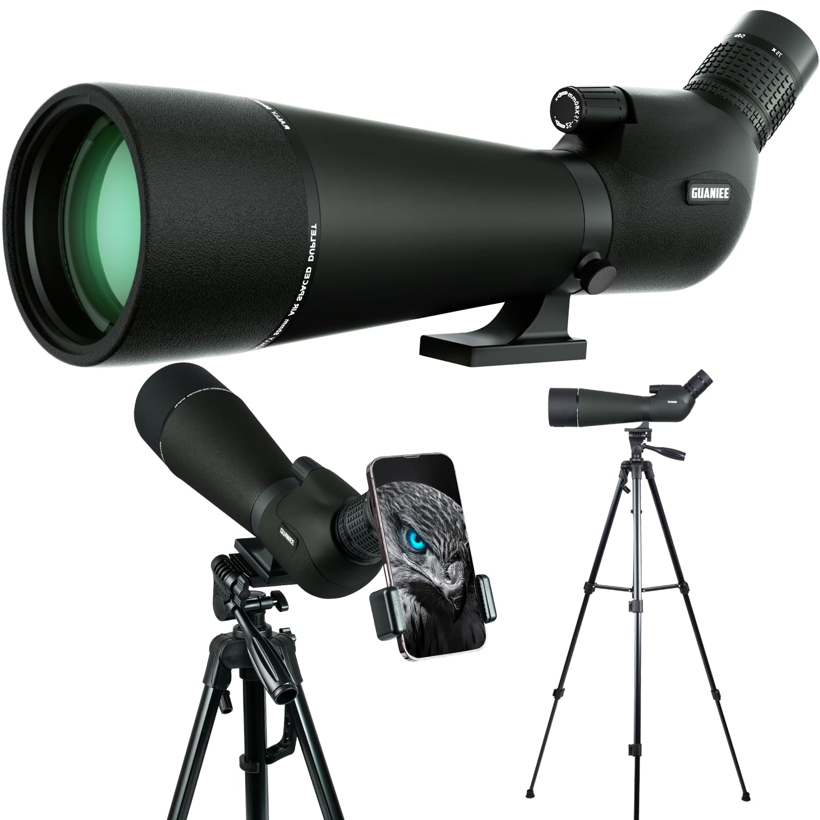 25-75x80 High Power Spotting Scope with Tripod, Carrying Bag & Phone Adapter - Perfect for Target Shooting, Bird Watching, Wildlife Viewing & Outdoor Adventures