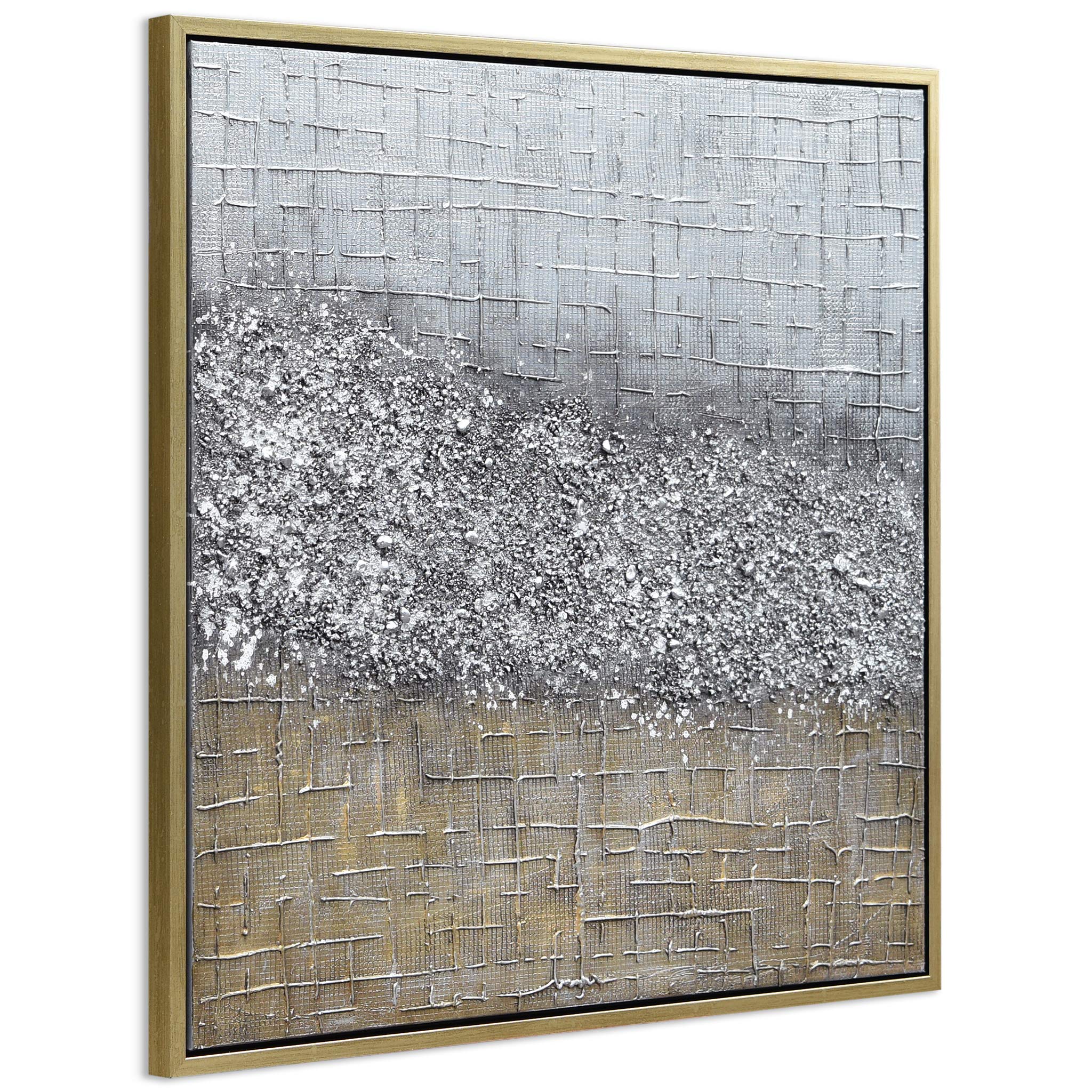 Abstract Wall Art Textured Hand Painted Canvas by Martin Edwards - Gold Framed Modern Painting 36x36 Inches - Perfect for Living Room, Bedroom & Office Decor