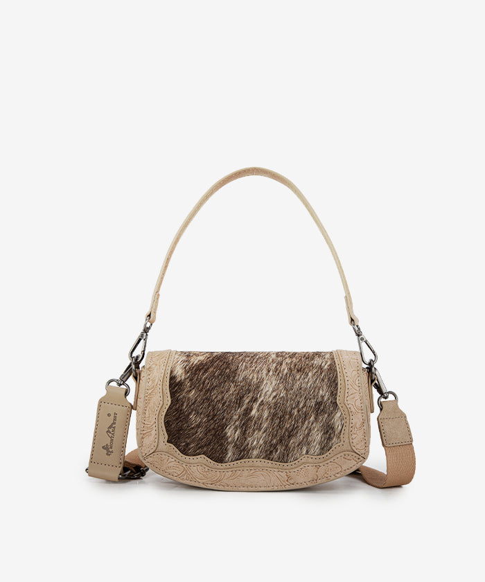Montana West Genuine Hair On Cowhide Leather Shoulder Bag for Women - Stylish Western Crossbody Purse for Rodeo, Country Music Festivals & Outdoor Adventures