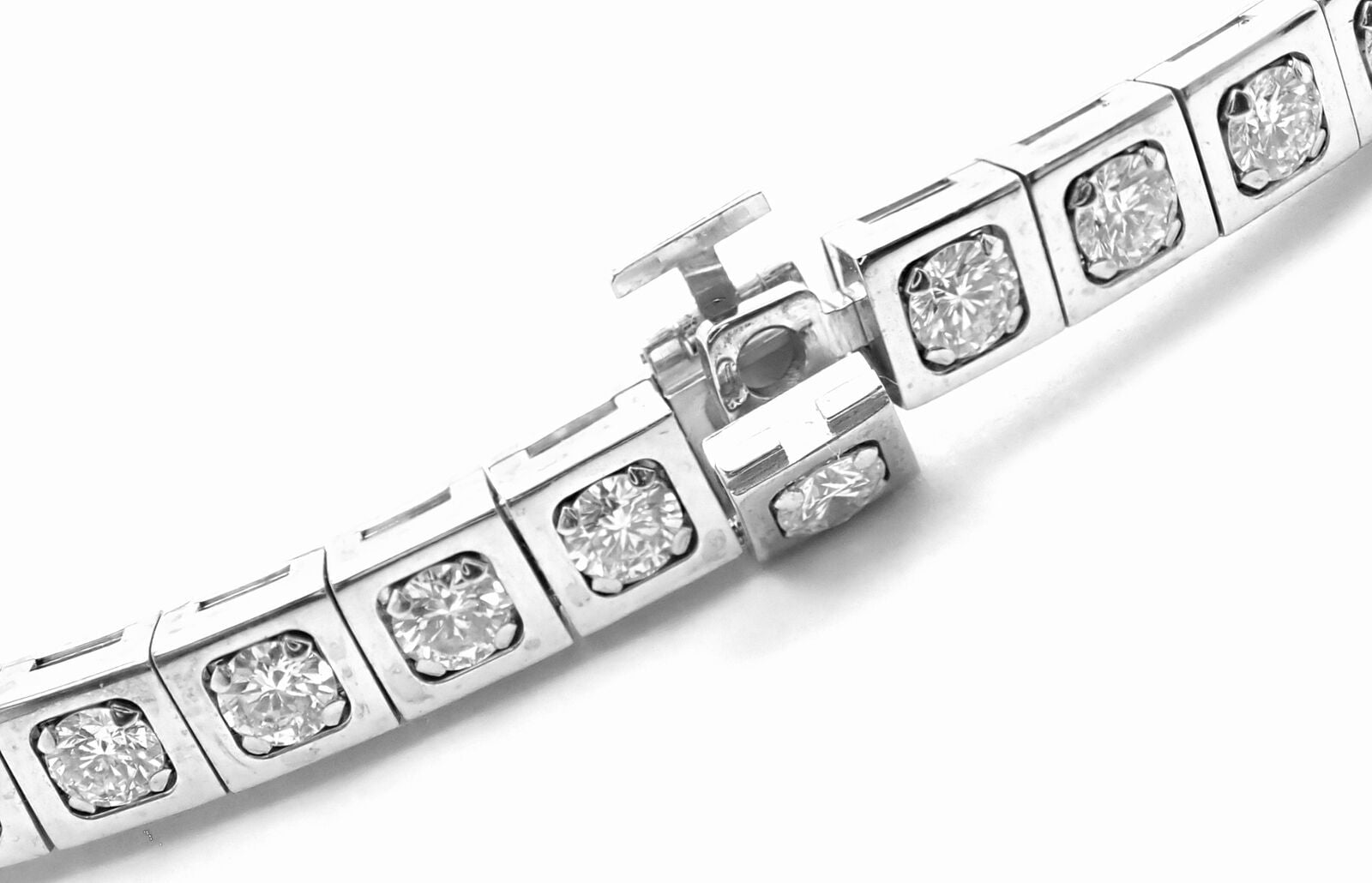 Authentic Cartier Tectonique 18k White Gold Diamond Tennis Necklace - Luxury Jewelry for Women, Elegant Gift for Anniversary & Special Occasions