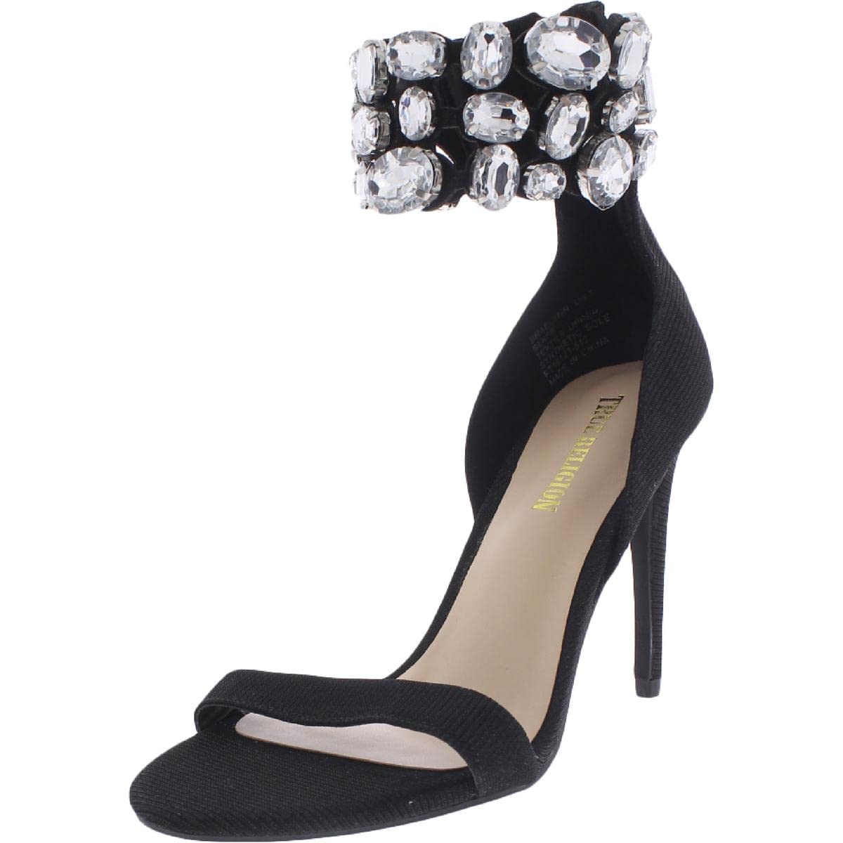 True Religion Braelynn Women's Metallic Embellished Ankle Wrap Dress Heels - Stylish Party & Evening Wear for Women's Fashion
