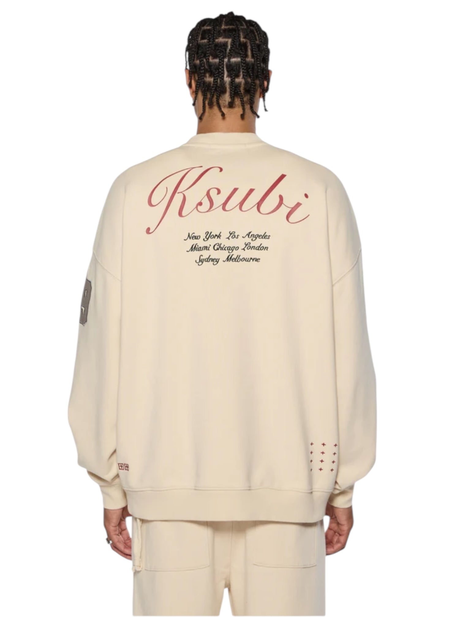 Ksubi Playoff Ekcess Crew Sweatshirt - Dusty Desert Color | Stylish & Comfortable for Casual Wear & Street Fashion