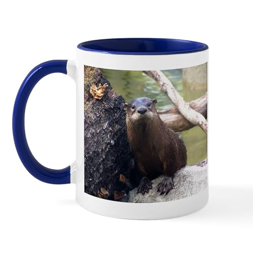 White/Navy Inside - River Otter Mug