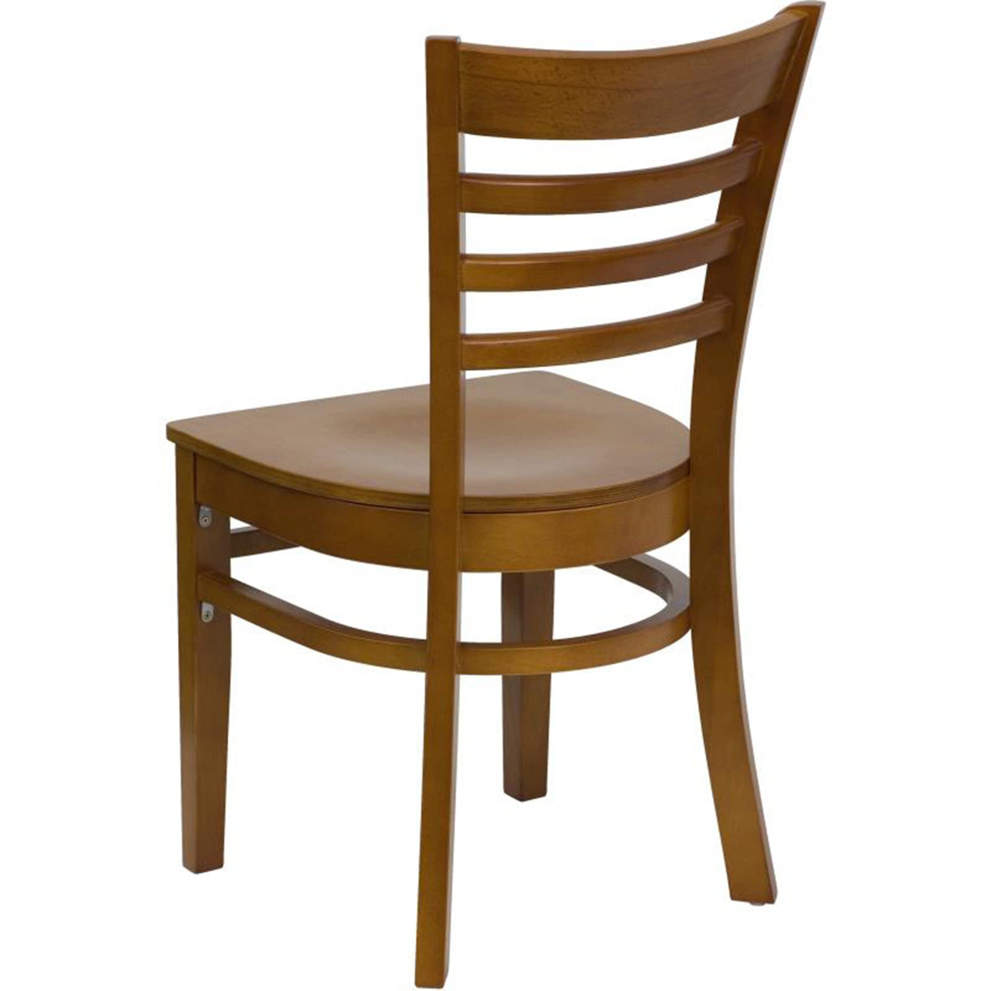 Flash Furniture HERCULES Series Ladder Back Restaurant Chair - Solid Cherry Wood Dining Chair for Kitchen, Cafe & Bistro - Comfortable & Durable Seating Solution