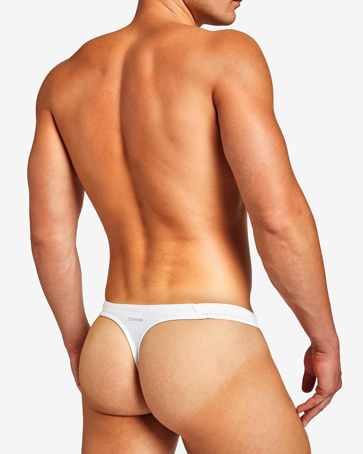 Teamm8 Bass Mesh Swim Thong for Men - White - Comfortable & Stylish Beachwear for Swimming, Surfing & Vacation