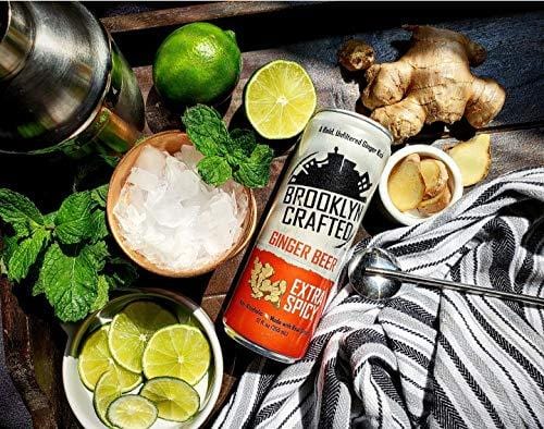 Brooklyn Crafted Extra Spicy Ginger Beer - 24 Pack of 12oz Cans | Premium Spicy Ginger Ale | Perfect for Cocktails, Mocktails & Refreshing Summer Drinks