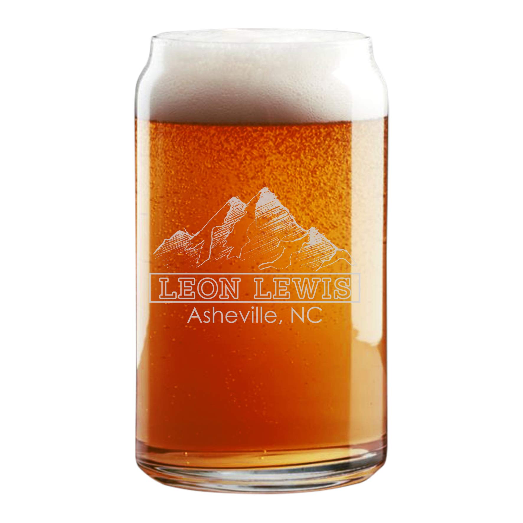 Personalized Engraved 16oz Beer Glass with Name - Custom Etched Pint Glass for Soda, Cocktails & Craft Beer - Perfect for Gifts, Parties & Home Bar Decor (Lewis Design)