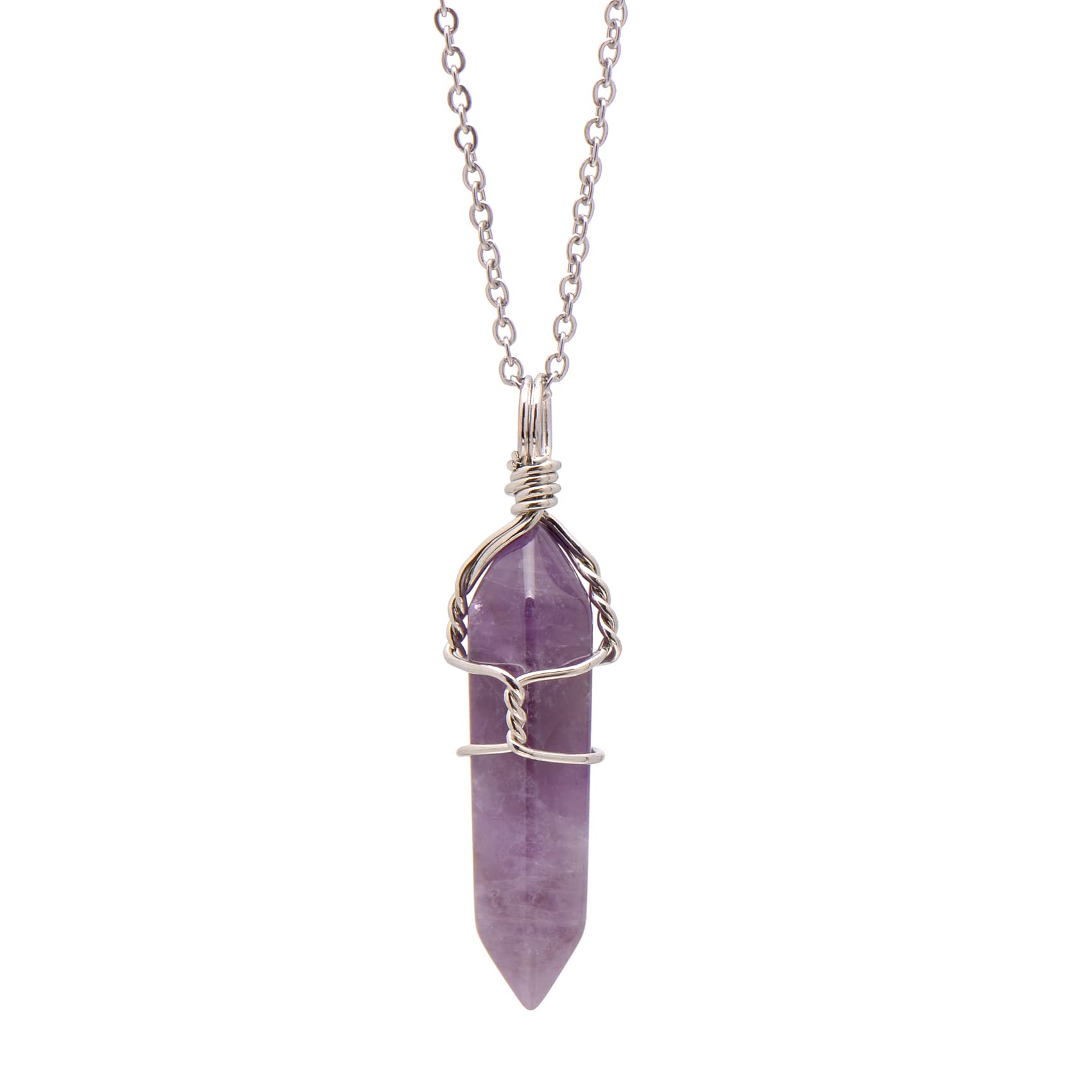 Paialco Hand-Wired Natural & Created Crystal Point Chakra Healing Pendant Necklace | Energy Balancing Spiritual Jewelry for Meditation, Yoga & Reiki