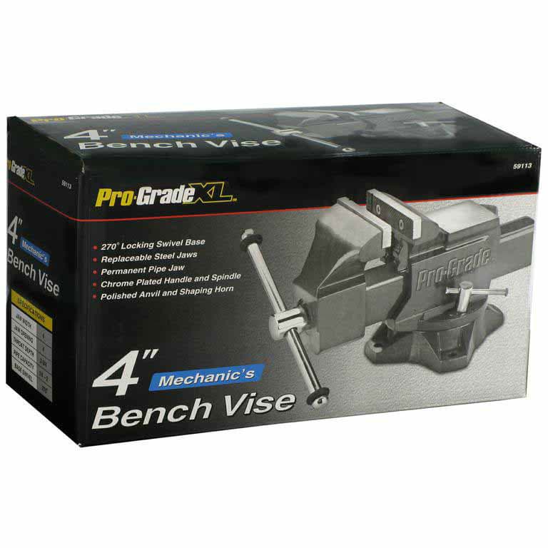Allied 59113 4-Inch Heavy Duty Swivel Bench Vise - 360° Rotating Cast Iron Vise for Woodworking, Metalworking & DIY Projects in Garage or Workshop