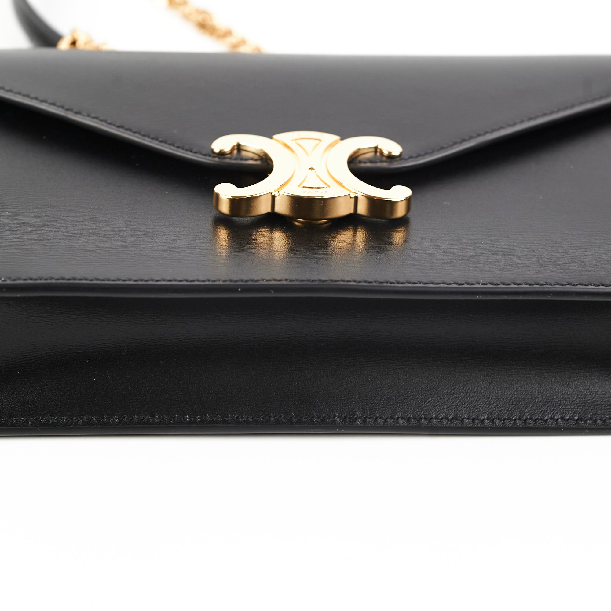 Celine Triomphe Black Wallet On Chain WOC - Stylish Crossbody Bag for Women | Perfect for Evening Parties, Date Nights & Daily Essentials
