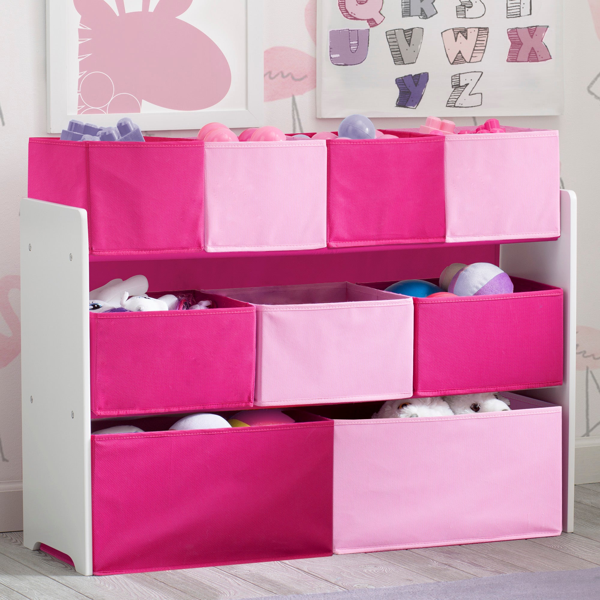 Deluxe Multi Bin Toy Organizer with Storage Bins - Kids Room Organization Solution for Toys, Books & Crafts - Perfect for Playrooms, Daycares & Home Storage