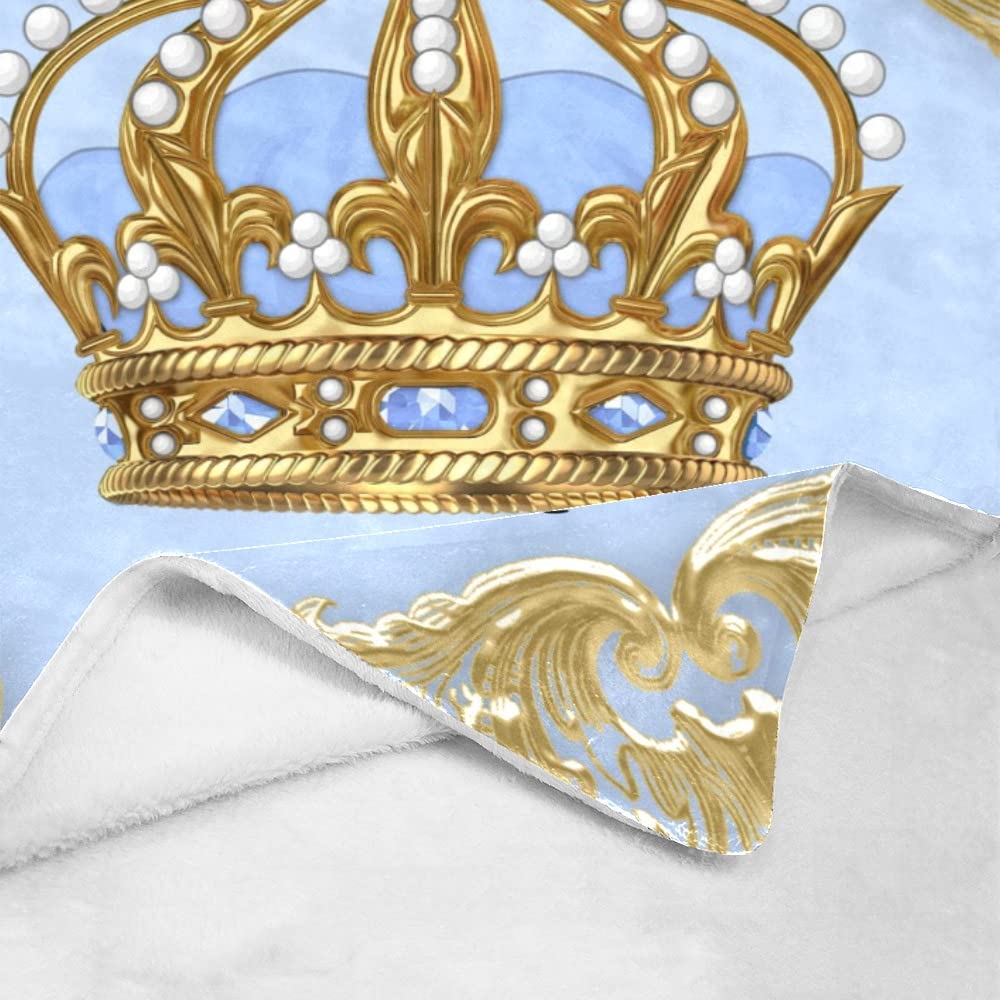 Personalized Gold Prince Crown Fleece Blanket 50